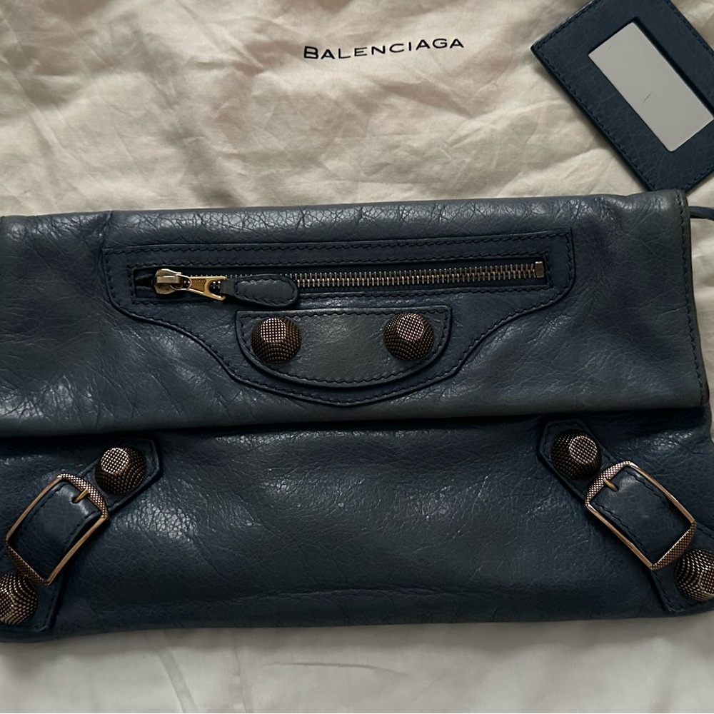 Balenciaga Blue and Black Leather Accessory